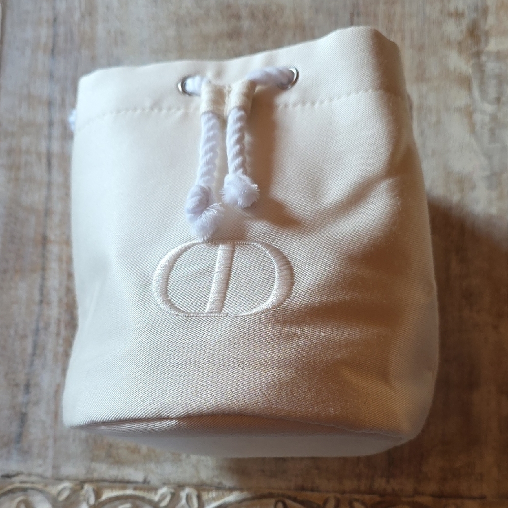 Christian Dior Drawstring Bucket Cosmetic Bag – Ivory